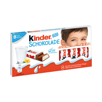 Ferrero Kinder Schokolade, 8 Riegel, 100 Gramm Packung